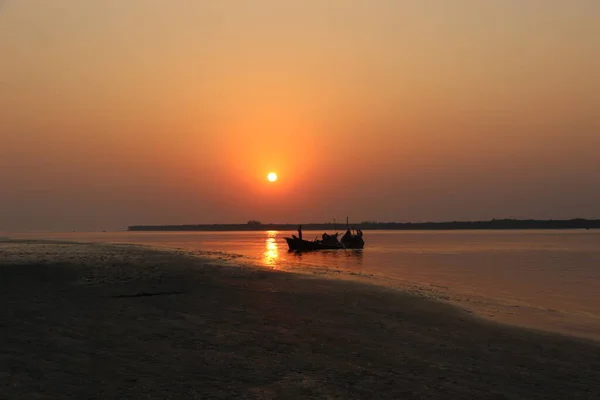 Coucher Soleil Incroyable Kuakata Sea Beach Patuakhali Bangladesh — Photo