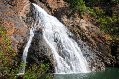 Dudhsagar Şelalesinin Güzel Manzarası, Güney Goa, Hindistan