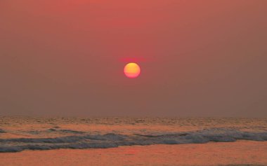 Cox 'un Pazar Denizi Sahili, Bangladeş' te İnanılmaz Gün Batımı