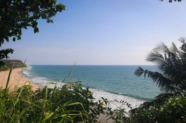 Varkala Sahili 'nde Sunrize Dağı Manzarası, Kerala, Güney Hindistan