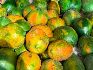 Meyve Pazarı 'nda Taze ve Olgun Papaya - Besin