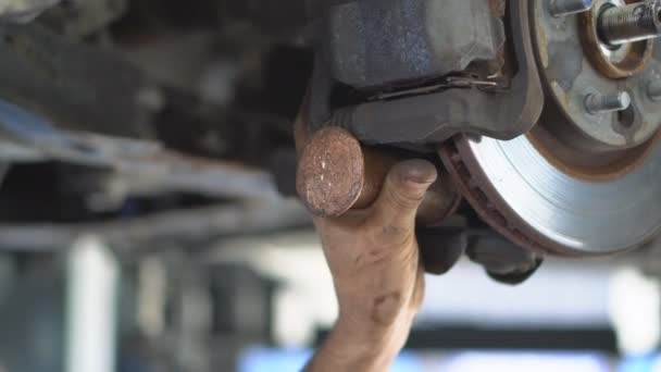 Car Service Station Repair Replacement Mechanisms Worn Parts Various Units — Stock Video