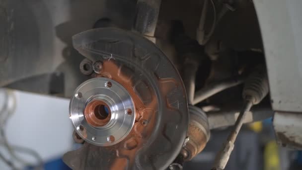 Restaurar Chassi Carro Centro Serviço Carro Substituição Partes Desatualizadas Cubo — Vídeo de Stock