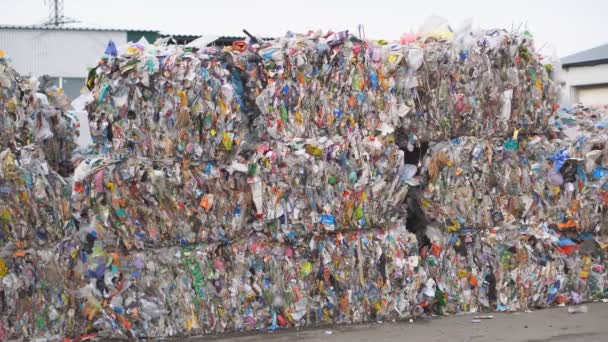 Průmyslové Třídění Zpracování Pevného Odpadu Domácností Účelem Čištění Životního Prostředí — Stock video