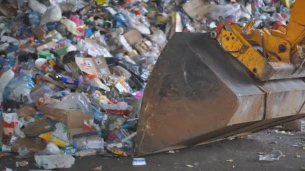 Clasificación Procesamiento Industrial Residuos Domésticos Sólidos Para Limpiar Medio Ambiente — Vídeos de Stock