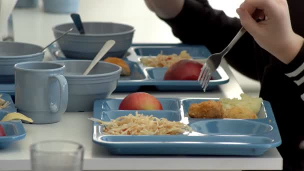 Comida Para Bebés Escuela Comedor Escuela Organización Nutrición Infantil Las — Vídeos de Stock