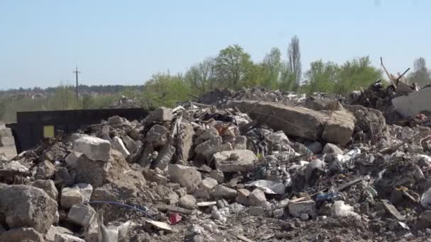 Koncept Znečištění Hromada Odpadků Skládce Nebo Skládce Globální Škody Životním — Stock video