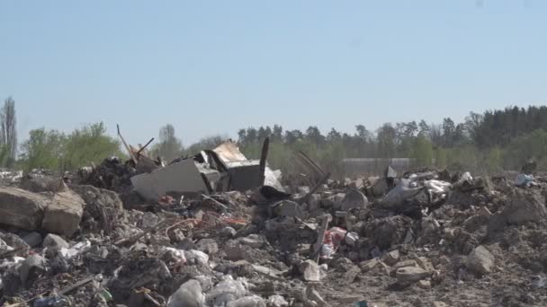 Koncept Znečištění Hromada Odpadků Skládce Nebo Skládce Globální Škody Životním — Stock video