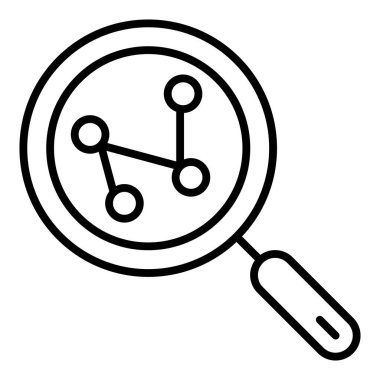 magnifying glass icon. outline search vector button.