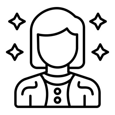 woman avatar icon. outline female customer vector illustration symbol design