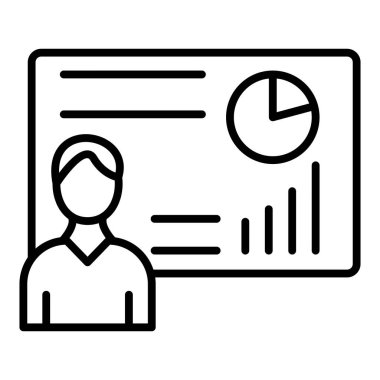 iş ve finans çizgisi simgesi, vektör illüstrasyonu