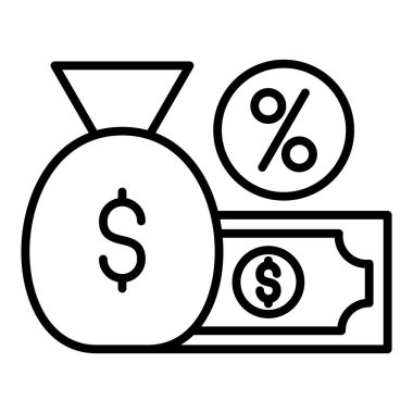 Dolar sikkeleri ikon vektörü. İnce çizgi işareti. izole edilmiş sınır sembolü çizimi