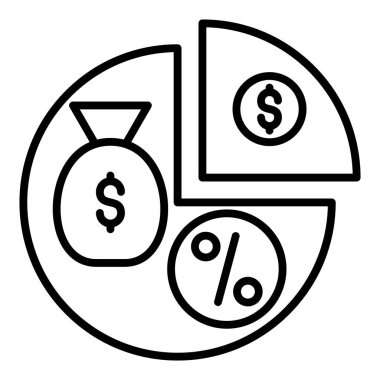 Dolar vektör ince çizgi simgesi