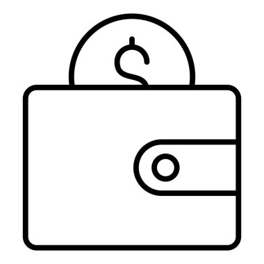 Cüzdan simgesi, vektör illüstrasyonu