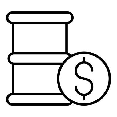 Dolar sikkeleri ikon vektörü. İnce çizgi işareti. izole edilmiş sınır sembolü çizimi