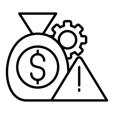 bitcoin mining icon. outline illustration of dollar coin vector icons for web