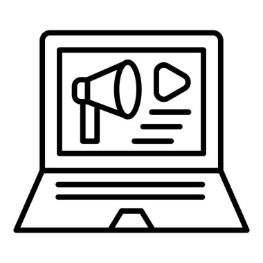 laptop with a loudspeaker, vector illustration