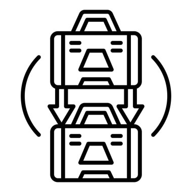 suitcase icon vector. outline tourist luggage sign. isolated contour symbol illustration