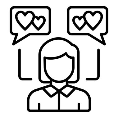 ileti simge vektör çizim seviyorum