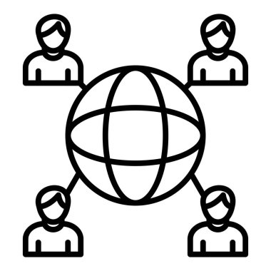 global business, technology icon vector illustration