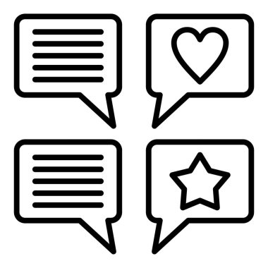 chat bubble icon. outline speech bubbles vector icons for web design isolated on white background