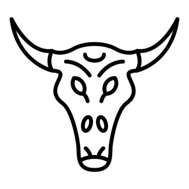 Boğa kafası ikonu. vektör illüstrasyonu