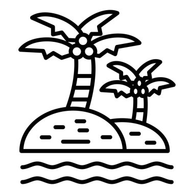 palm tree icon vector. beach and sea symbol. isolated contour element