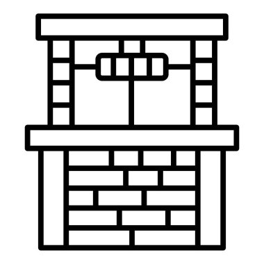 building icon in outline style isolated on white background. construction symbol vector illustration.