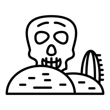 bir maskeli kafatası, vektör illüstrasyonu