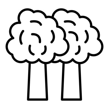 brain icon. outline illustration of tree vector icons for web