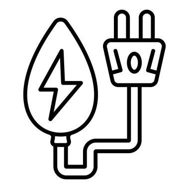 electric plug icon. outline electricity energy vector illustration symbol for web design isolated on white background