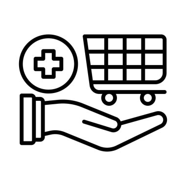 shopping cart with hand drawn line style icon design, buy and buying aid theme vector illustration