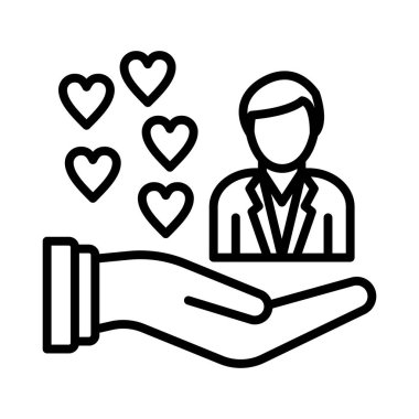 charity and donation line icon. vector illustration