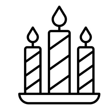 Vector Design Illustration Candles Icon Style