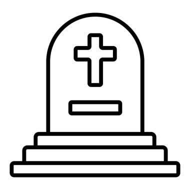 Vector Design Illustration Cementery Icon Style