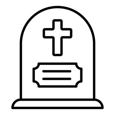 Vector Design Illustration Gravestone Icon Style