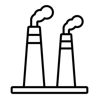 Vector Design Illustration Factory Chimneys Icon Style