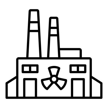Vector Design Illustration Nuclear Factory Icon Style
