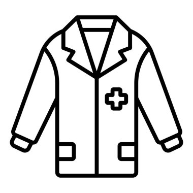 Vector Design Illustration Doctor Coat Icon Style