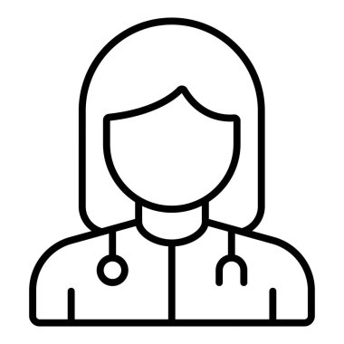 Vector Design Illustration Female Doctor Icon Style