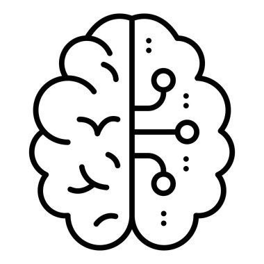 Vector Design Illustration Brain Circuit Icon Style