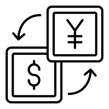 Vector Design Illustration Currency Exchange Icon Style