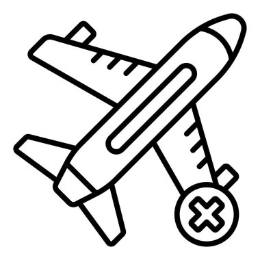 Vector Design Illustration Cancelled Flight Icon Style