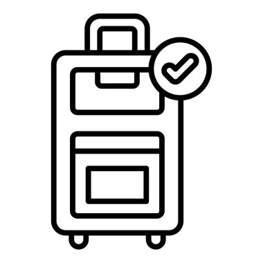 Vector Design Illustration Checked Baggage Icon Style
