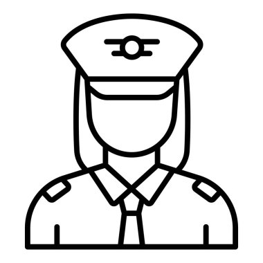 Vector Design Illustration Female Captain Icon Style