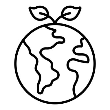 Vector Design Illustration Green Planet Icon Style