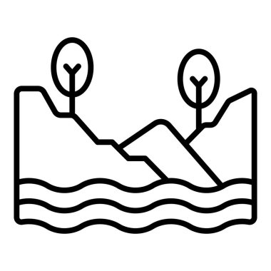 Vector Design Illustration Lake Icon Style