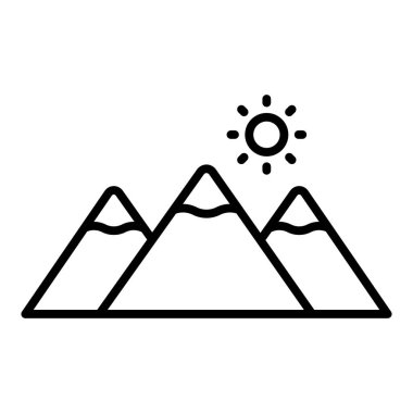 Vector Design Illustration Mountains Icon Style