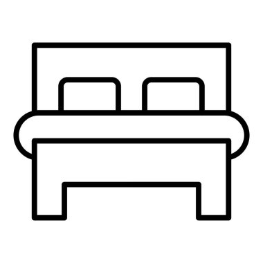 Vector Design Illustration Double Bed Room Icon Style