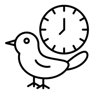Vector Design Illustration Early Bird Icon Style